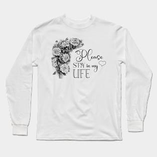 Flowers Bouquet with Love Text Long Sleeve T-Shirt